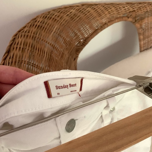 Sunday Best White Jean Shorts - Picture 8 of 8